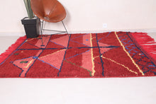 All Wool Moroccan Berber Rug - Azilal Red Custom Carpet