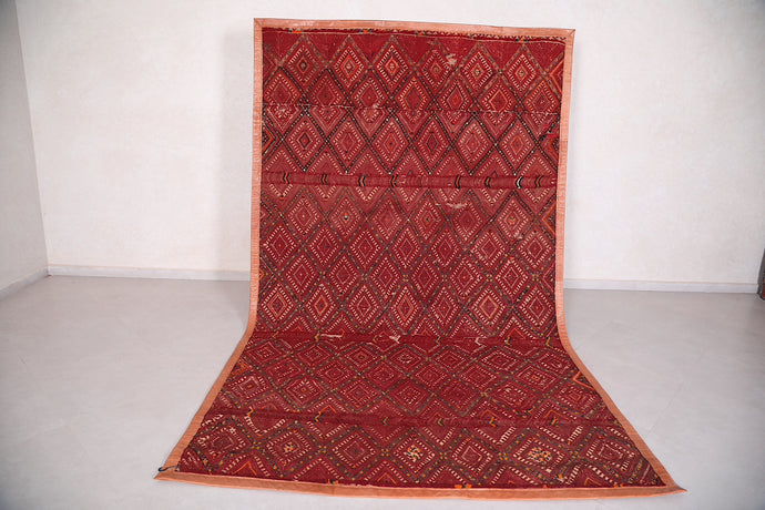 Moroccan Hassira Mat - 6.3 FT X 10.7 FT | Traditional Straw Rug