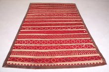 Moroccan Hassira Mat - 5.4 FT X 9.6 FT | Handwoven Tribal Rug