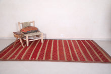 Moroccan Hassira Mat - 5.4 FT X 9.6 FT | Handwoven Tribal Rug