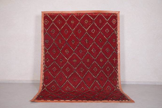 Moroccan Hassira Mat - 6.1 FT X 8.9 FT | Handcrafted Tribal Rug