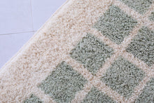 All wool Beni ourain Rug Custom - Green squares