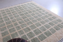 All wool Beni ourain Rug Custom - Green squares