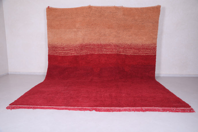 Moroccan Berber Red Rug - Handmade Orange and Red Carpet - Custom Rug