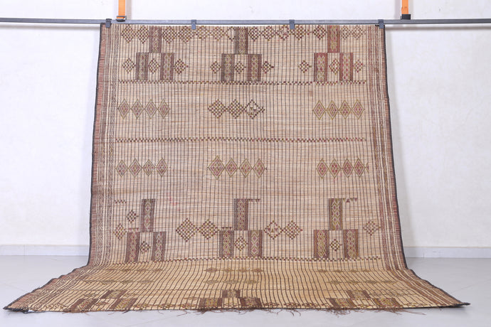 Handwoven African Tuareg Rug - 6.8x9.4 Ft | Unique Geometric Design