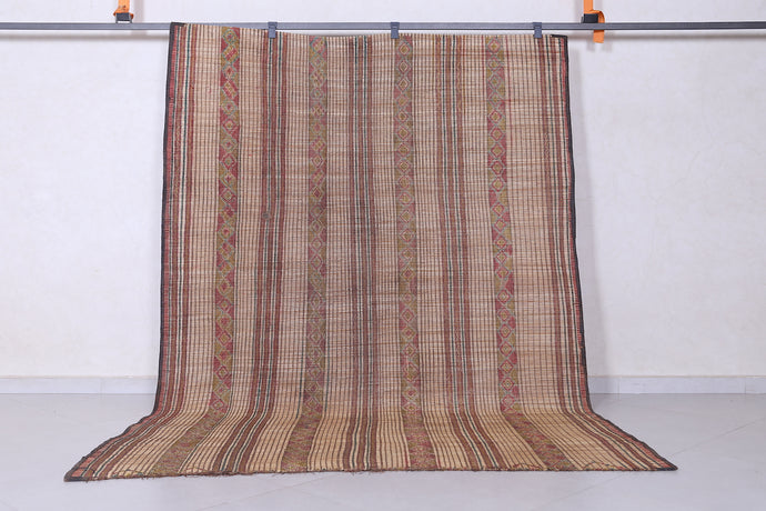 Authentic Tuareg Rug - 5.6 x 8.3 Feet | Handwoven Vibrant Stripes