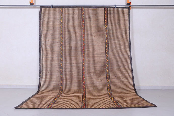 Tuareg Rug 6.2x9.6 ft | African Reed Mat with Tribal Design