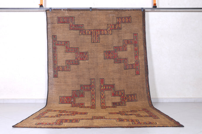 Vintage Tuareg Rug 5.7x10.6 ft Handwoven African Mat