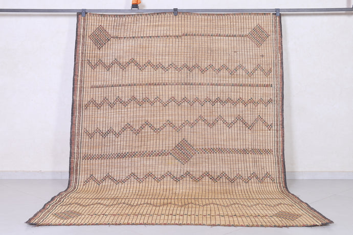 Authentic Tuareg Mat Rug - 6.2 x 8.5 Feet | Handcrafted Nomadic Design