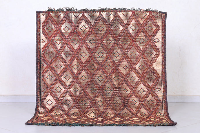 Tuareg Rug 3.4 x 3.9 ft - Handwoven Diamond Patterned Rug