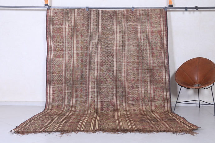 Unique Mauritanian red mat  6.4 X 9 Feet